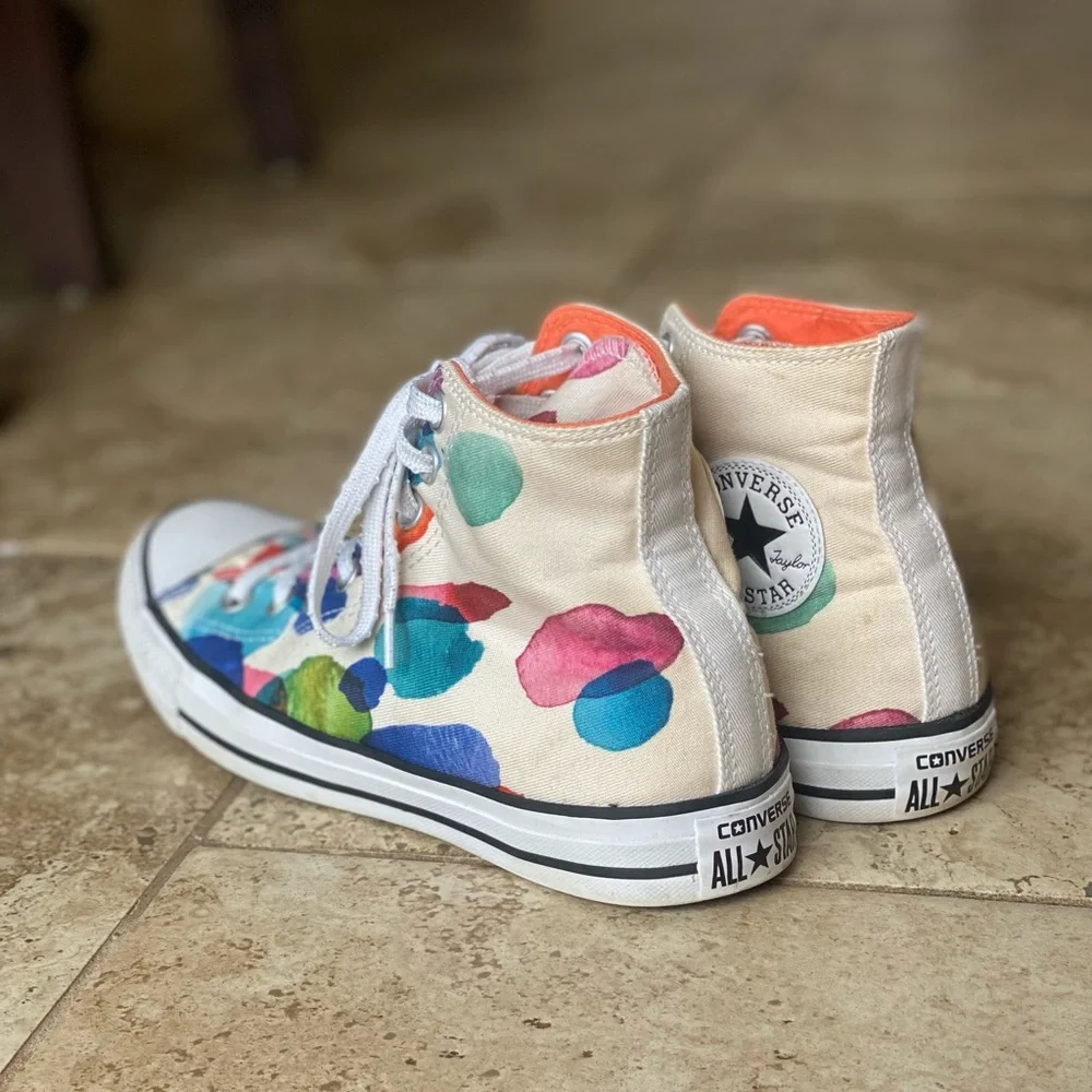 Polka Dot Converse High Top Sneakers - Picture 6 of 6